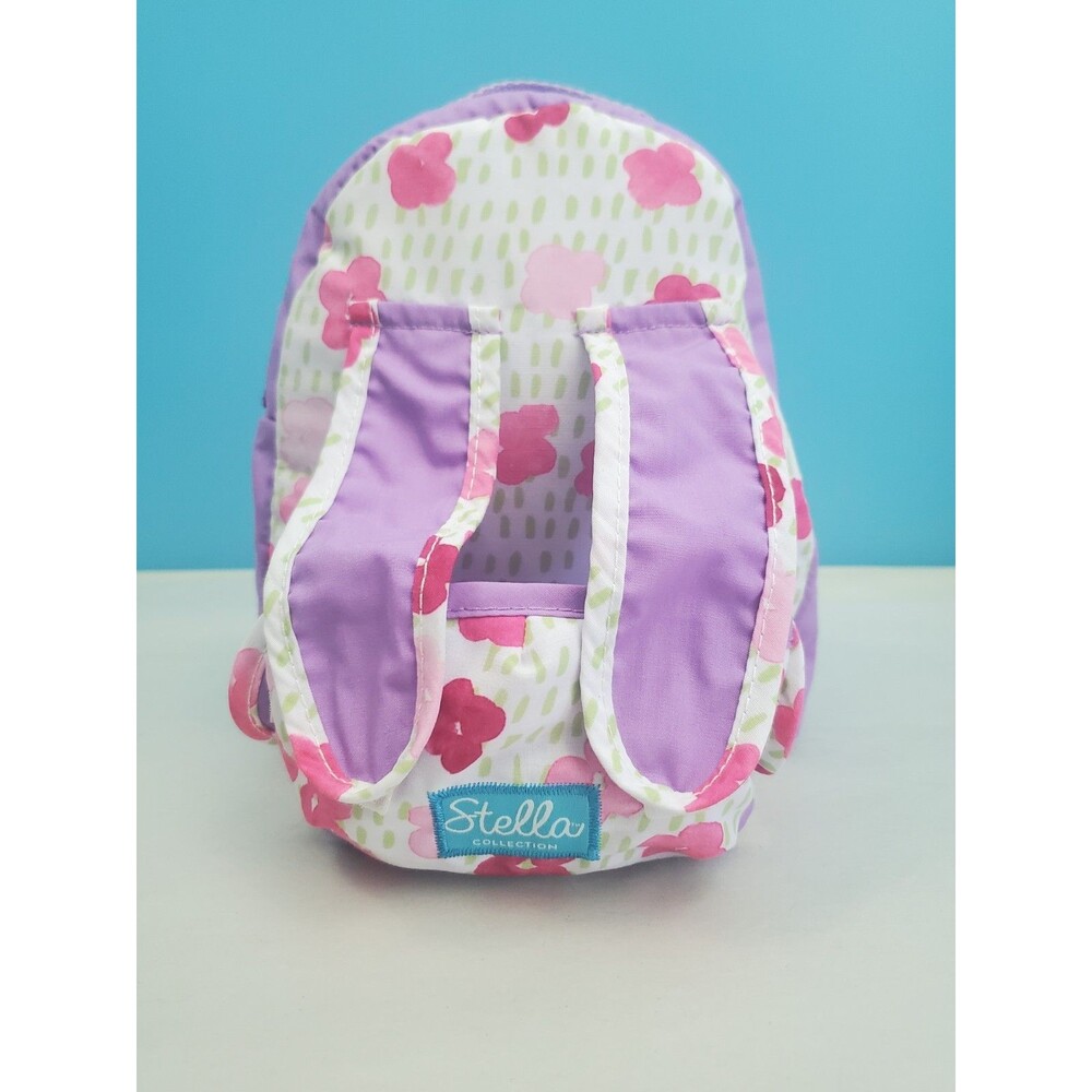 Manhattan Toy Baby Stella Collection Doll Backpack Carrier Purple Flower Print